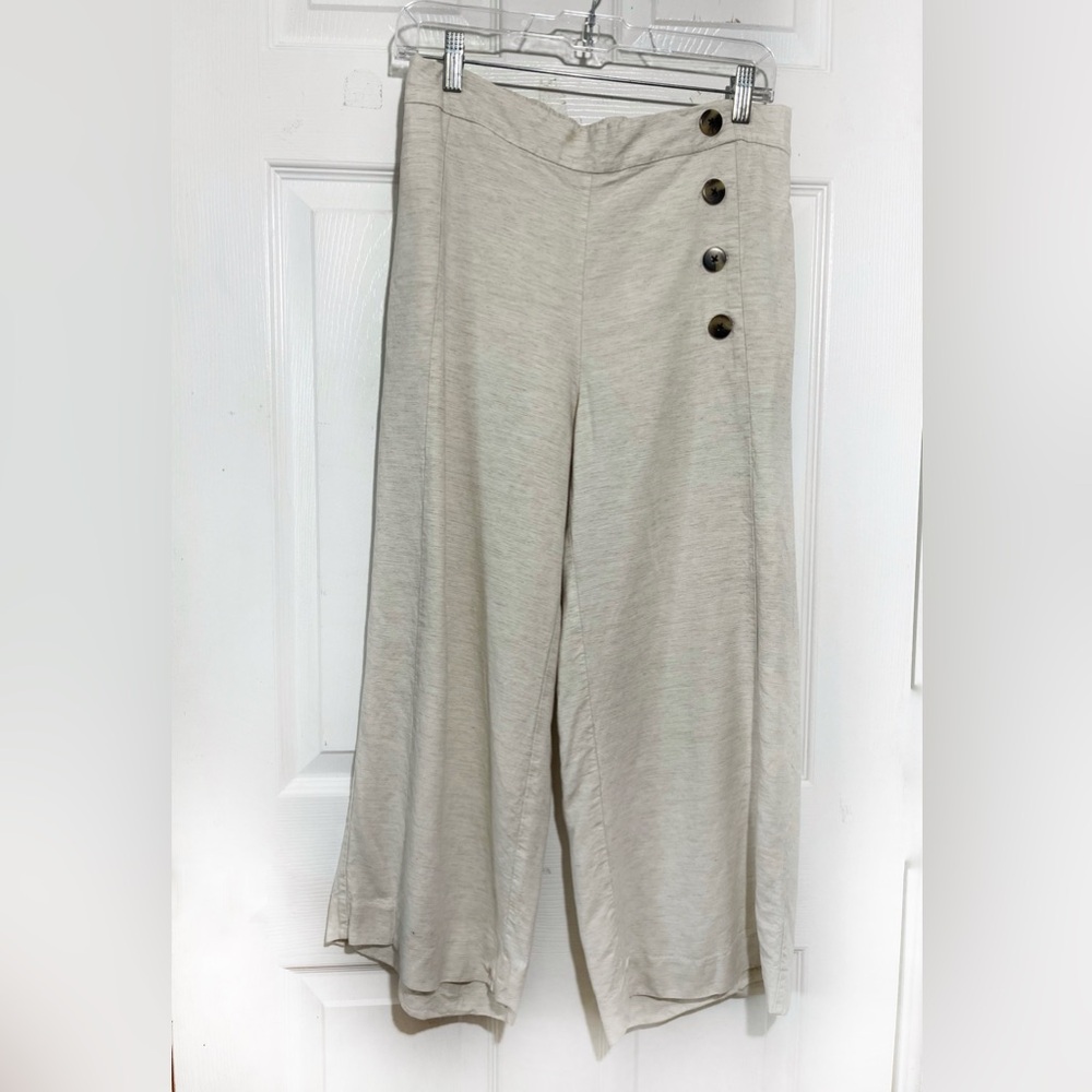 Ann Taylor Factory Cream Women’s Cropped Pants Sz 8